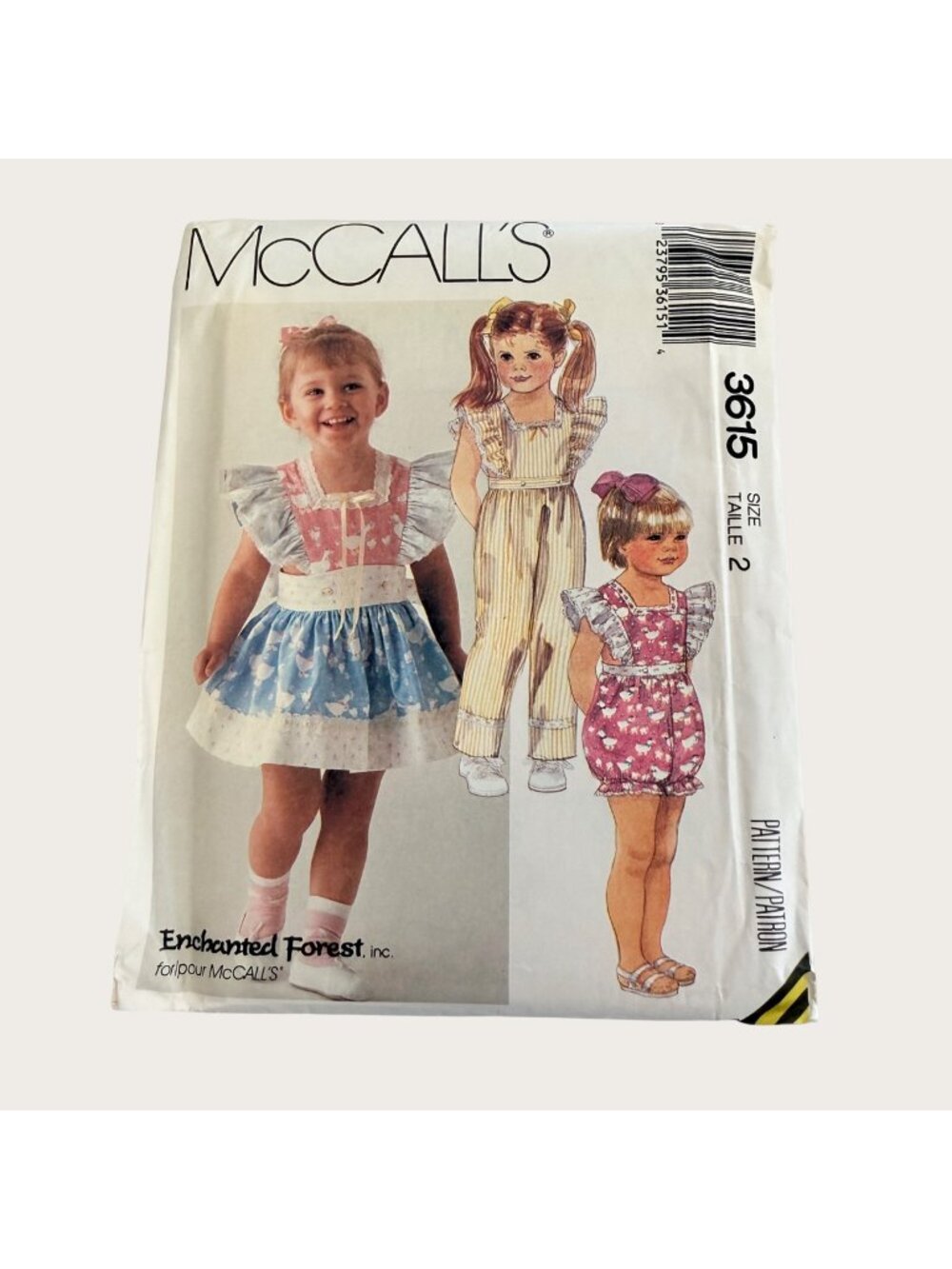 Vintage 1980s McCalls Sewing Pattern 3615 Size Toddlers Jumpsuit Romper Size 2